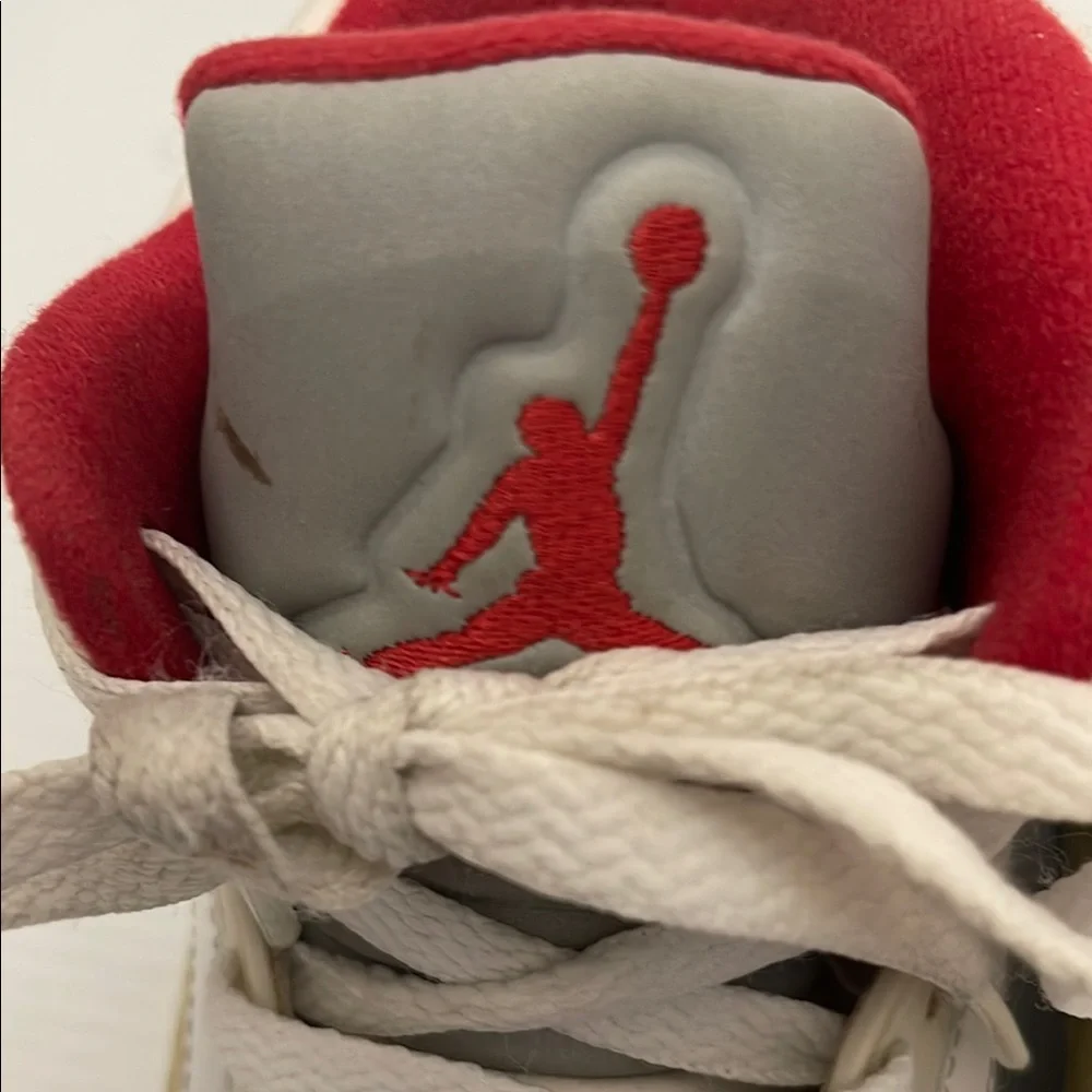 White and Red High-Top Sneakers